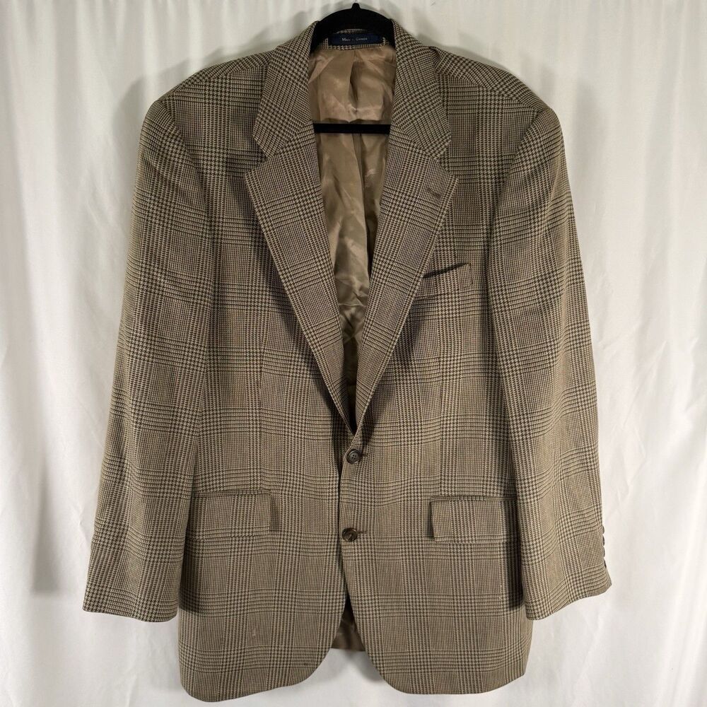 Jos A Bank Silk Wool Blazer Men's 41T Gold Brown 2 Button Front Inner Pockets